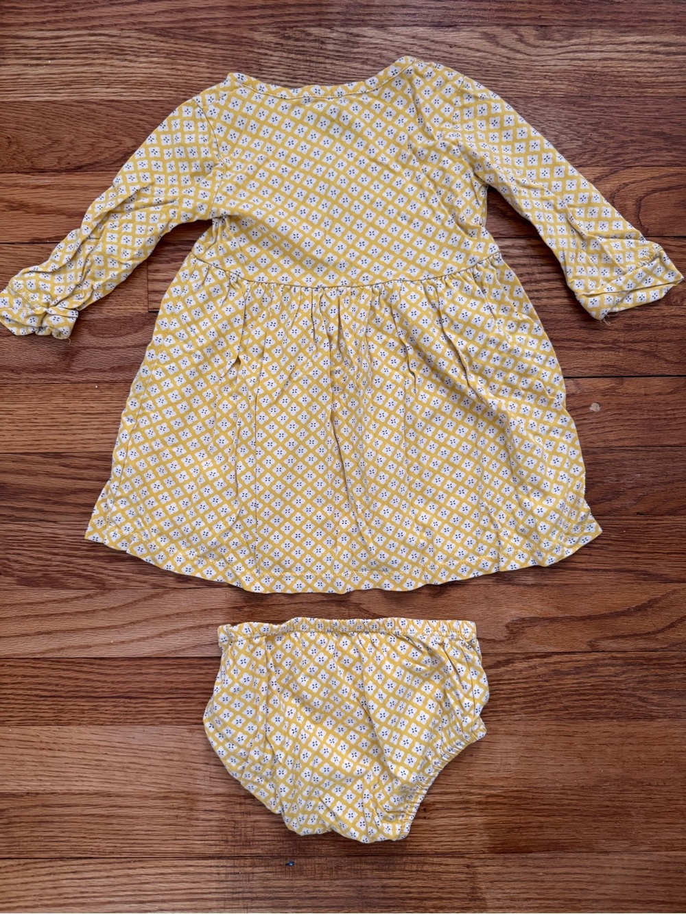 Carter's Yellow Floral Long-Sleeve Dress and Bloomers Set